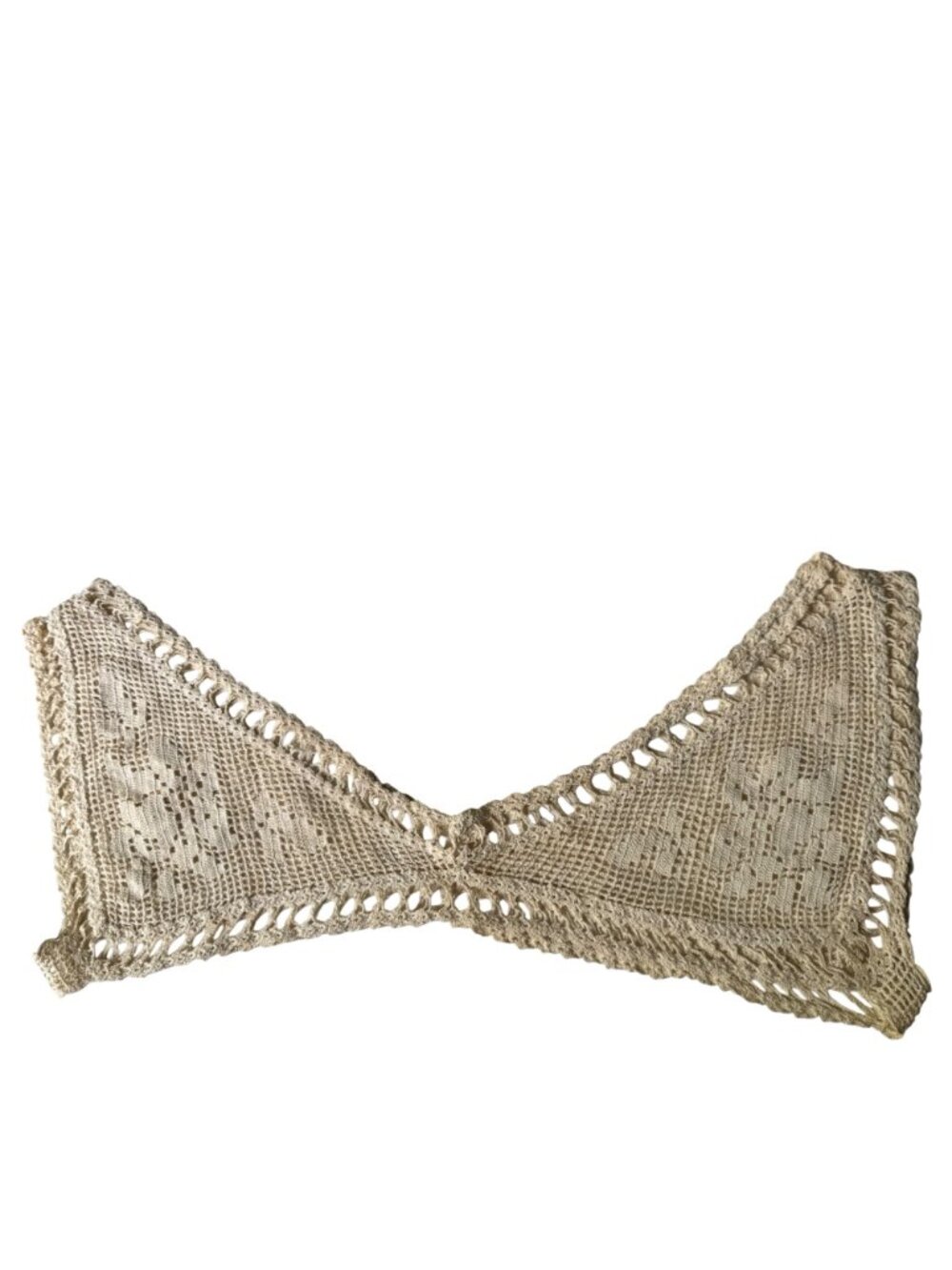 Antique Victorian Edwardian Handmade Womens Crocheted Camisole Lace Yoke Collar - Picture 9 of 14